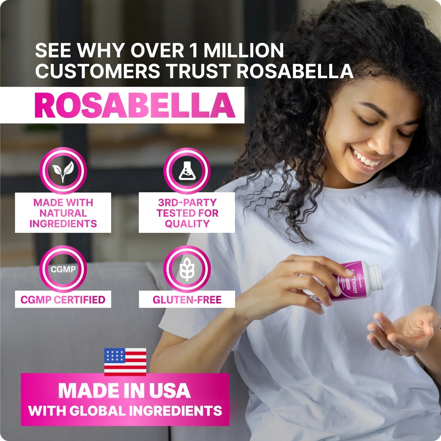 Rosabella Organic Beet Root Capsules - 1300mg Beet Root Powder Aids Healthy Circulation & Vitality, Non-GMO, Beet Root Supplement - 60 Capsules, 30-Day Supply